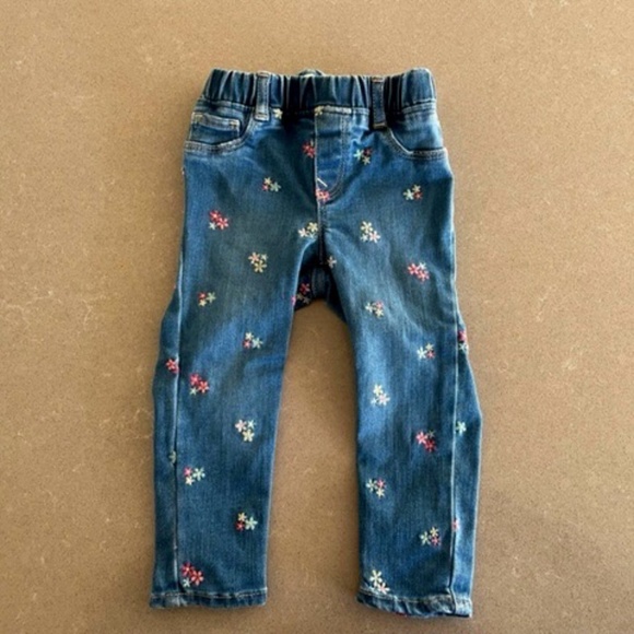 Baby Gap 18-24M Flowered Elastic Waist Jeans Jeggings Never worn NWOT - Picture 1 of 5